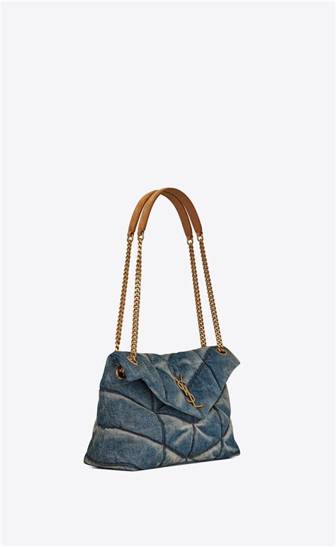 ysl demin bag|YSL small denim puffer bag.